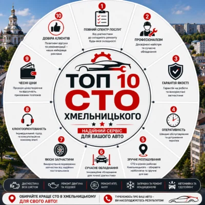 ТОП 10 СТО Хмельницького: рейтинг, відгуки та контакти
