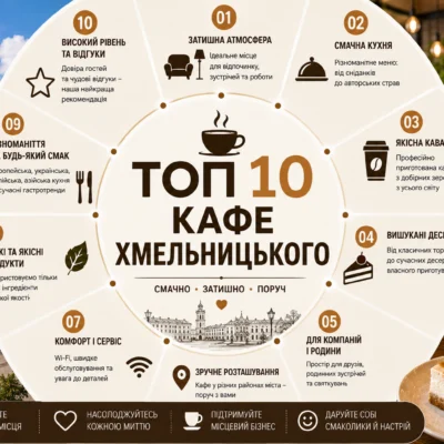 ТОП 10 кафе Хмельницького: рейтинг, відгуки та як обрати